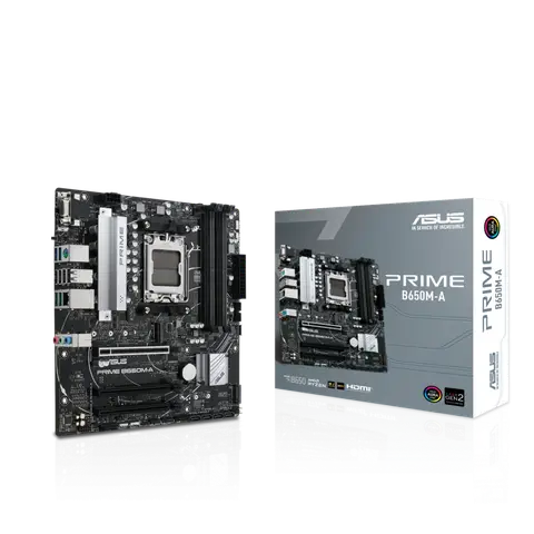 Asus PRIME B650M-A SC-AM5 B650 DDR5 6400Mhz 2xM2 2.5Gbit AURA RGB mATX AMD Anakart