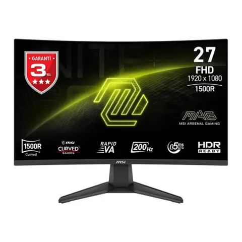 MSI MAG 276CF E20 27 inç 200Hz 0.5ms Full HD FreeSync Premium Rapid VA Kavisli Gaming Monitör