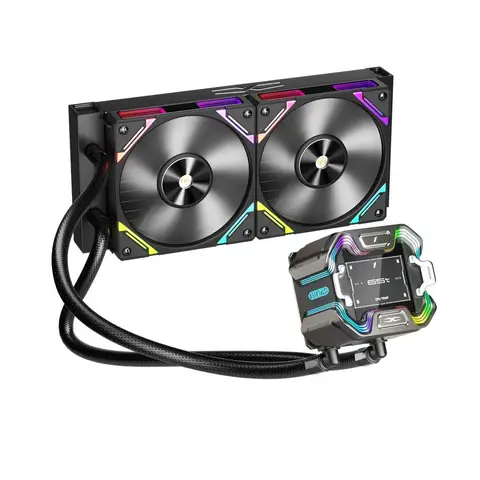 1ST Player X Starship 240mm Siyah ARGB IPS 2.4" Dijital Ekranlı AM5 / LGA 1851, 1700 Premium İşlemci Sıvı Soğutucu