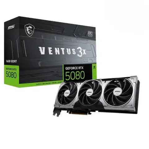 MSI GeForce RTX 5080 16G VENTUS 3X OC PLUS 16GB GDDR7 256 Bit DLSS 4 Ekran Kartı