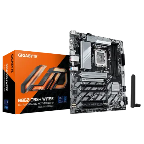 Gigabyte B860 DS3H WIFI6E Sc-1851 B860 DDR5 9066Mhz 2xM2 Wifi 6E 2.5Gbit ATX INTEL Anakart