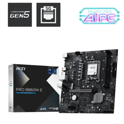 MSI PRO B860M-E 9066MHz (OC) DDR5 Soket LGA1851 M.2 HDMI DP mATX Anakart