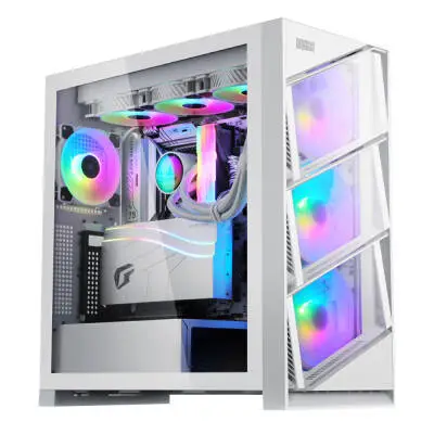 Dragos Air 4x ARGB USB 3.0 + Type C 1000w 80+ Gold Full Modüler PSU ATX Mid Tower Gaming Bilgisayar Kasası Beyaz