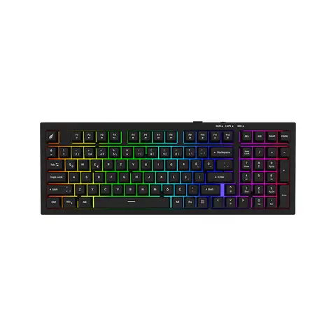 Hawk Gaming HK210 Membrane Rainbow Kablolu Siyah Gaming Klavye