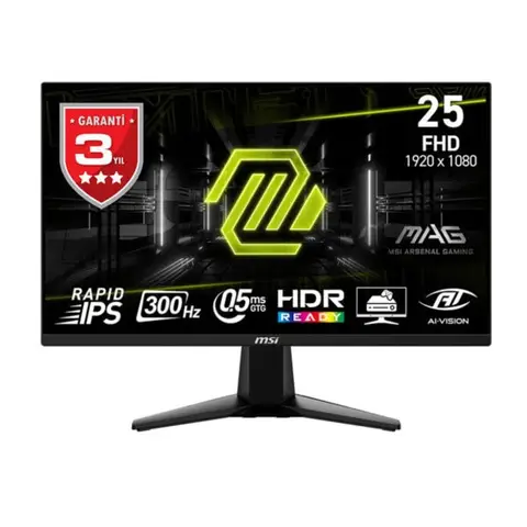 MSI MAG 255XF 24.5 inç 300Hz 0.5ms Full HD FreeSync Premium Rapid IPS Gaming Monitör