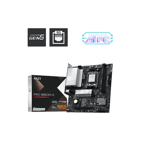 MSI PRO B850M-G 8200MHz(OC) DDR5 Soket AM5 M.2 HDMI DP mATX Anakart