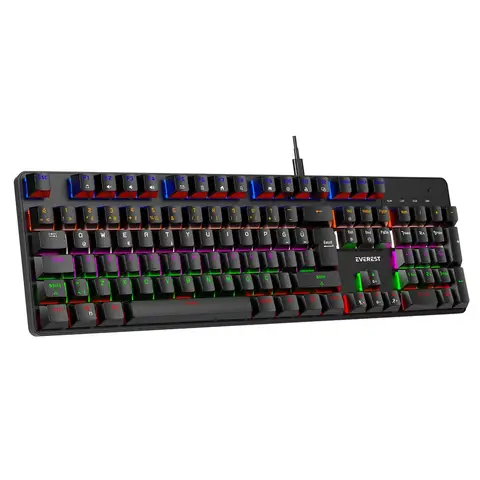 EVEREST KB-MK1 Lumos Siyah USB Rainbow Adınlatmalı Red Switch Mekanik Gaming Klavye
