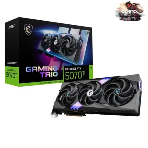 MSI GeForce RTX 5070 Ti 16G GAMING TRIO OC 16GB GDDR7 256 Bit DLSS 4 Ekran Kartı – CONTROL Resonant Hediyeli