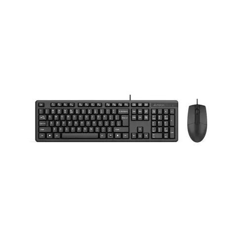 A4 Tech KR-3330 USB Q TR Multimedia Sessiz Siyah Kablşolu Klavye Mouse Set