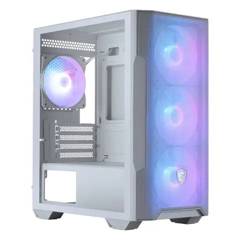 MSI MAG FORGE M100R WHITE ARGB Mesh Temperli Cam USB 3.2 Mid Tower mATX Gaming Kasa