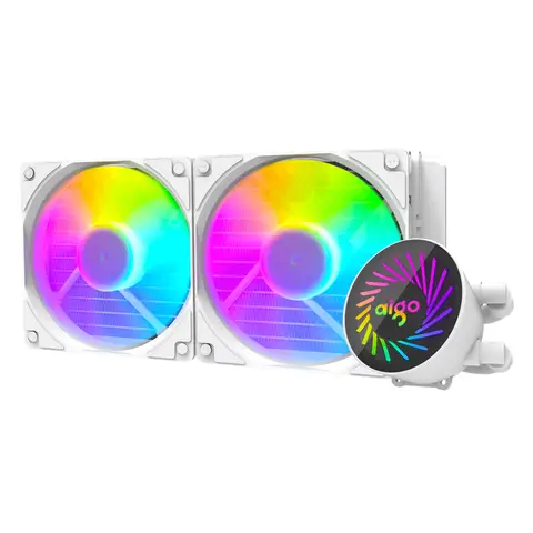 Aigo DCS240 240mm 2x12cm ARGB AMD-INTELAM5-181 Beyaz Sıvı Soğutma Sistemi