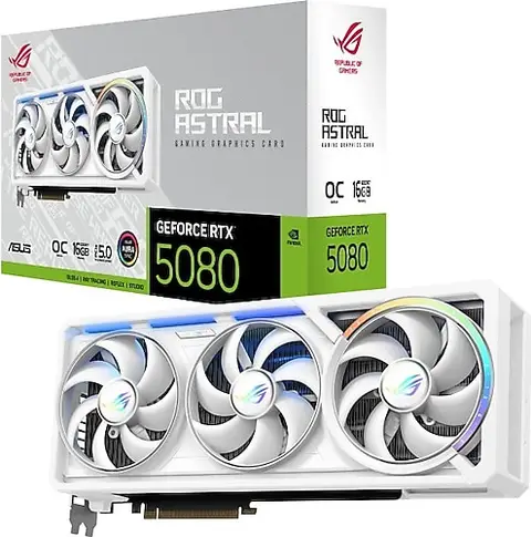 Asus RTX 5080 ROG Astral White OC Edition ROG-ASTRAL-RTX5080-O16G-WHITE 256 Bit GDDR7 16 GB Ekran Kartı