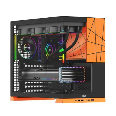 Dragos Prizma 5x Argb Fan Type-C 750W 80+ Bronze PCIe 5.1 ATX 3.0 ATX Mid Tower Kasa Turuncu