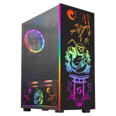 Dragos Panda Kick 3x RGB Fan USB 3.0 500W 80+ Plus ATX Led Gaming Oyuncu Işıklı Bilgisayar Kasası