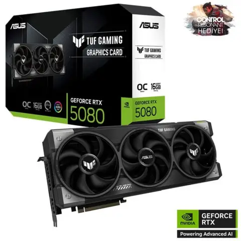 ASUS TUF Gaming GeForce RTX 5080 OC 16GB GDDR7 256 Bit DLSS 4 Ekran Kartı – CONTROL Resonant Hediyeli