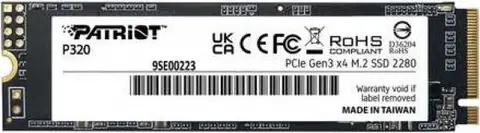 Patriot P320P1TBM28 P320 1 TB 3000-2200Mb/s PCIe NVMe GEN3 M2 22x80 SSD Harddisk