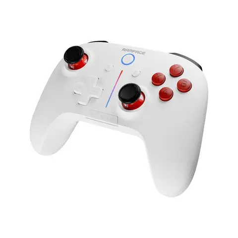 Rampage HYDRA PRO Beyaz BT + 2.4 GHz Şarj İstasyonlu PC Gamepad RGB Joypad