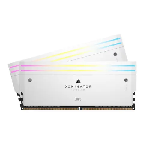 Corsair Dominator Titanium RGB 96GB (2x48GB) 6000MHz CL30 INTEL XMP – AMD EXPO DDR5 Beyaz Ram (CMP96GX5M2B6000Z30W)