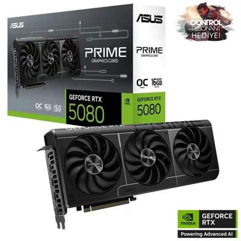 ASUS PRIME GeForce RTX 5080 OC 16GB GDDR7 256 Bit DLSS 4 Ekran Kartı – CONTROL Resonant Hediyeli