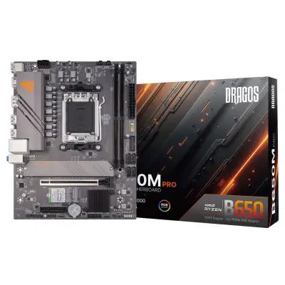 Dragos B650M Gaming Pro D5 Wi-Fİ,BT,M2 DDR5 6800MHz Usb 3.2 Hdmi Dp Ses 2.5 G.Lan AM5 mATX Anakart