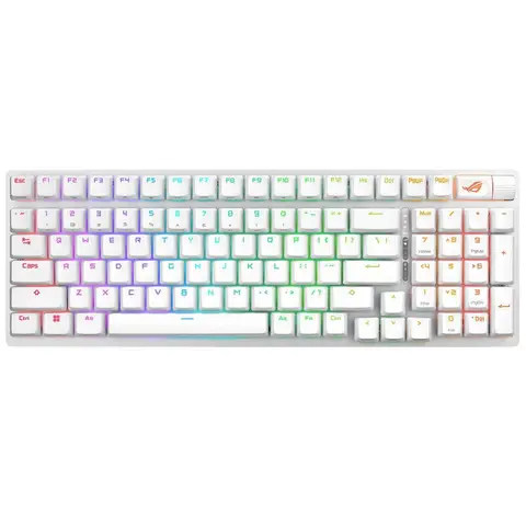 ASUS ROG Strix Scope II 96 NX Snow Switch Türkçe RGB Kablosuz Beyaz Mekanik Gaming Klavye