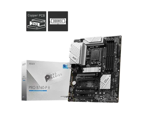 Msi PRO B760-P II Sc-1700 B760 DDR5 7000Mhz M2 2.5Gbit LAN ATX INTEL Anakart