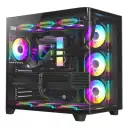 Dragos Ocean Curved Pro V2 7x Argb Fan USB 3.0 TypeC ATX Oyuncu Bilgisayar  Kasası Siyah
