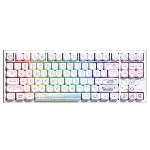 AKKO Cinnamoroll 5087 V5 TKL V3 Piano Pro Switch Hotswap ARGB Kablosuz İngilizce Mekanik Gaming Klavye