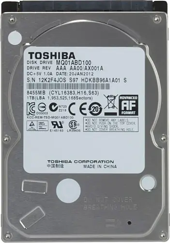 Toshiba MQ01ABD100 SATA 2.0 5400 RPM 2.5" 1 TB Harddisk