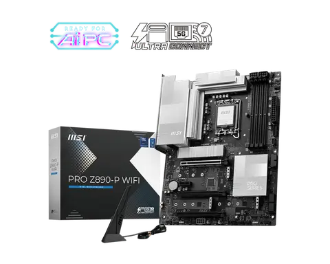 Msi PRO Z890-P WIFI Sc-1851 Z890 DDR5 9200Mhz 4xM2 5Gbit Lan WiFİ 7 20Gbps USB ATX INTEL Anakart