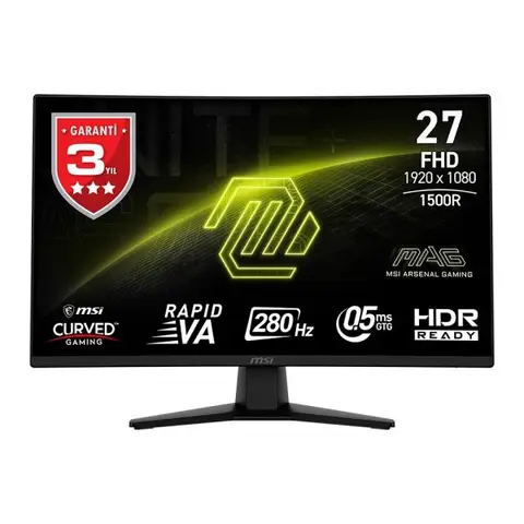 MSI MAG 274CXF 27 inç 280Hz 0.5ms Full HD Adaptive Sync Rapid VA Kavisli Gaming Monitör