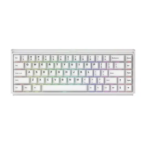 AKKO Ray68 HE White %65 AstroAim Magnetic Switch 8K Hz Hall Effect Hotswap ARGB Kablosuz İngilizce Manyetik Gaming Klavye