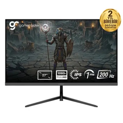 GameRaider ATUM GR27F20I 27 inç 200Hz 1ms Full HD Adaptive Sync IPS Gaming Monitör – 2 Yıl Birebir Değişim Garantili