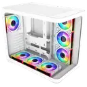 GameBooster GB-G2851BW Sea View USB 3.0, ATX 7 x ARGB Fanlı, Beyaz Kasa (PSU Yok)