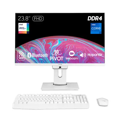 Turbox TAx1716 i5 1135G7 64GB DDR4 512GB NVMe 23.8 inç FHD Pivot WiFi BT Webcam Win11 Uyumlu AIO PC