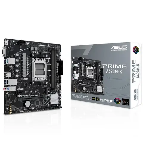 ASUS Prime A620M-K 6400MHz (OC) DDR5 Soket AM5 M.2 HDMI VGA mATX Anakart