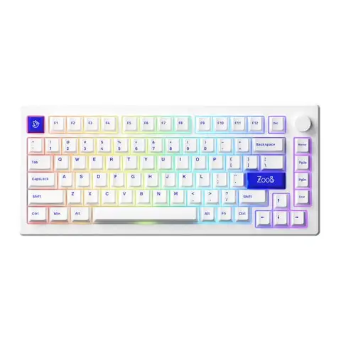 AKKO MOD 007B PC Blue on White RGB Kablosuz Hotswap Mekanik Gaming Klavye