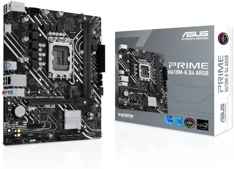Asus PRIME H610M-K D4 ARGB Sc-1700 H610 DDR4 3200Mhz M2 AURA RGB mATX INTEL Anakart