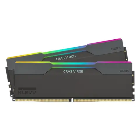 KLEVV Cras V RGB 64GB (2x32GB) 6400MHz CL32 INTEL XMP 3.0 – AMD EXPO DDR5 Heatsink Obsidian Black Ram (KD5BGUA80-64A320G) – 2 Yıl Birebir Değişim Garantili