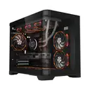 1ST Player UView UV6 Siyah 750W 80+ Silver ATX 3.1 ARGB 3x12cm Fan Panoramik Temperli Cam USB 3.0 M-ATX Kasa