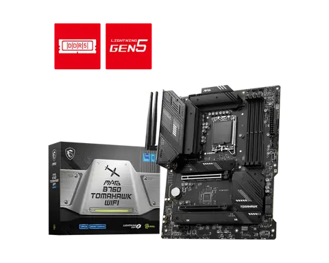 Msi MAG B760 TOMAHAWK WIFI Sc-1700 B760 DDR5 6400Mhz 3xM2 2.5Gbit Wi-Fi 6 ATX INTEL Anakart