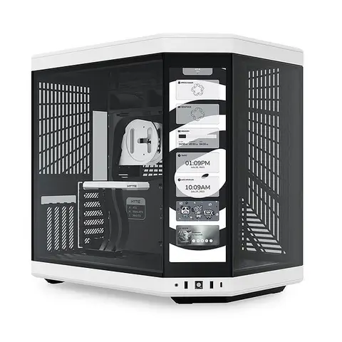 HYTE Y70 Touch Panda Temperli Cam USB 3.2 E-ATX Dual Chamber Mid Tower Dokunmatik Ekranlı Gaming Kasa (CS-HYTE-Y70TTI-WB) – 2 Yıl Birebir Değişim Garantili