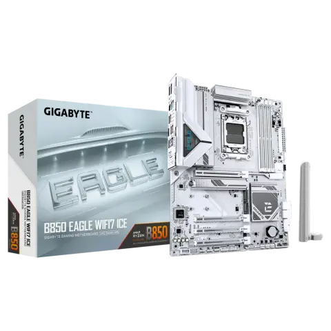 Gigabyte B850 EAGLE WIFI7 ICE Sc-AM5 DDR5 8200MHz 3xM2 Wi-Fi7 2.5Gbit LAN ATX AMD Anakart