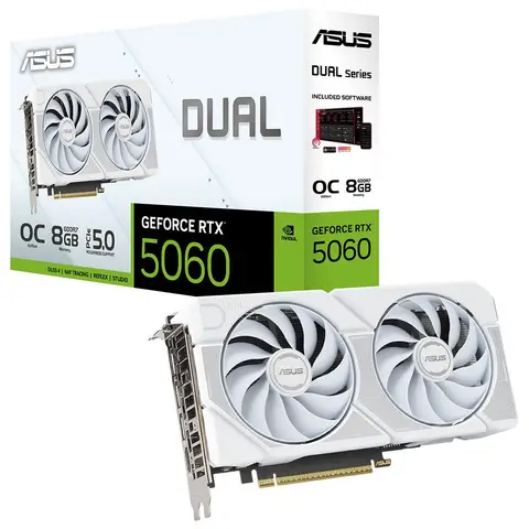 ASUS DUAL GeForce RTX 5060 OC 8GB GDDR7 128 Bit DLSS 4 NVIDIA Beyaz Ekran Kartı