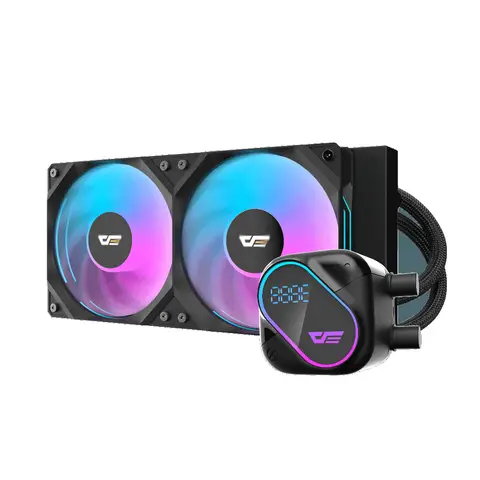 Aigo DO240 240mm 2x12cm ARGB Fanlı LCD AMD-INTEL AM5-1851 Siyah Sıvı Soğutma Sistemi