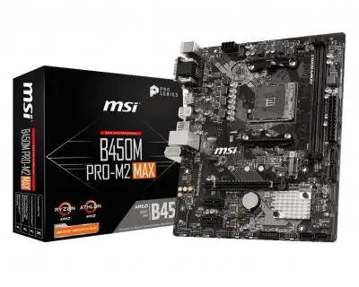 Msi B450M PRO-M2 MAX Sata,M2 Ddr4 3466(OC) Usb 3.2 Dvi Hdmi Vga Ses G.Lan AM4 Anakart