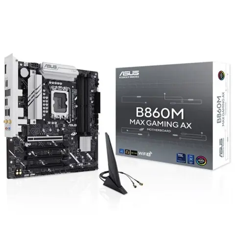 ASUS B860M MAX GAMING AX 8666MHz (OC) DDR5 Soket LGA1851 M.2 DP mATX Anakart