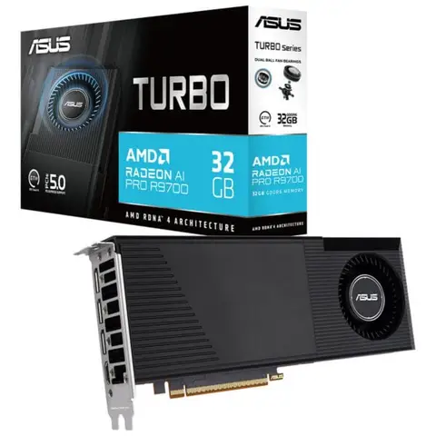 ASUS TURBO Radeon Ai PRO R9700 32GB GDDR6 256 Bit Yapay Zeka Ekran Kartı