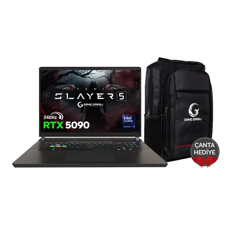 Game Garaj Slayer5 9XL-5090 Core Ultra 9 275HX 32GB RAM 1TB SSD RTX5090 17" QHD+ 240Hz IPS FreeDOS Oyuncu Laptop