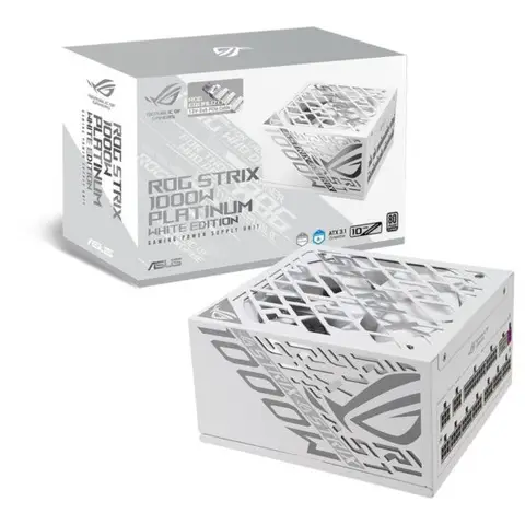 ASUS ROG Strix 1000W Platinum White Edition (ROG Equalizer) 1000W 80+ Platinum PCIe 5.1 Full Modüler ATX 3.1 Beyaz Güç Kaynağı